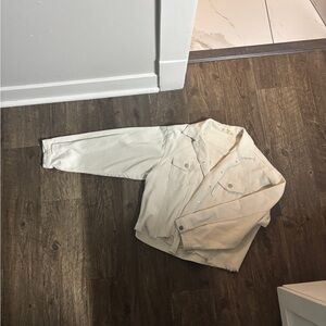 Altar'd State Cream Corduroy Button Jacket